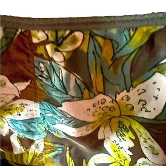 Nygard‎ size 14 teal ,greens tropical/floral gauzy cotton skirt. side zip. - Picture 4 of 9